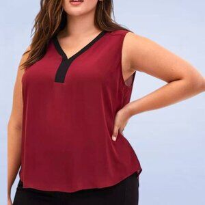 Torrid‎ Georgette Tank in Burgundy - Size 1X